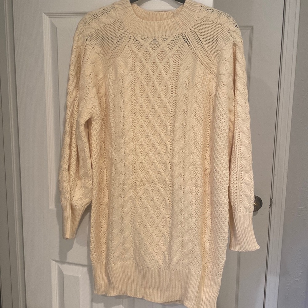 Cream sweater dress. Never worn.